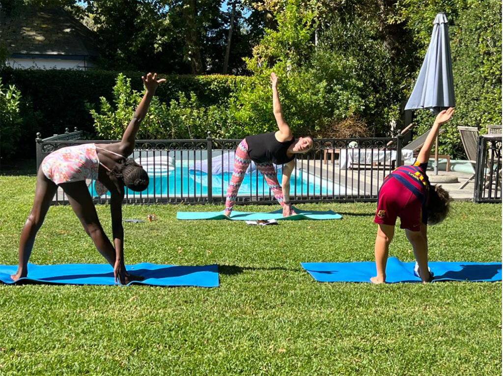 outdoor yoga stretching